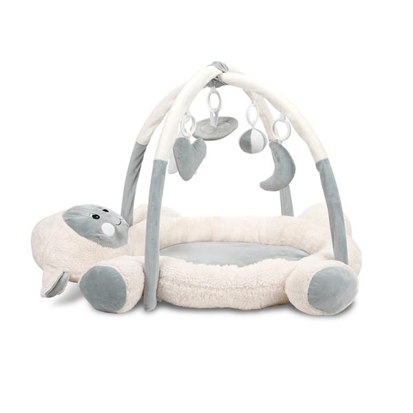 Centre de activitati - Saltea de activitate, Play Gym Mary, material plusat moale, 95 x 95 cm, 0 luni+, Grey, bebelorelli.ro