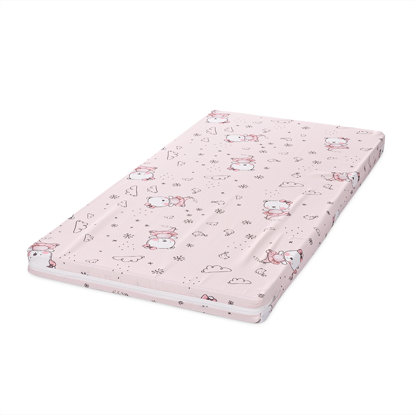 Saltele paturi copii - Saltea pat Classic, 60 x 120 x 6 cm, spuma elastica, Pink Ballerina Bear, bebelorelli.ro