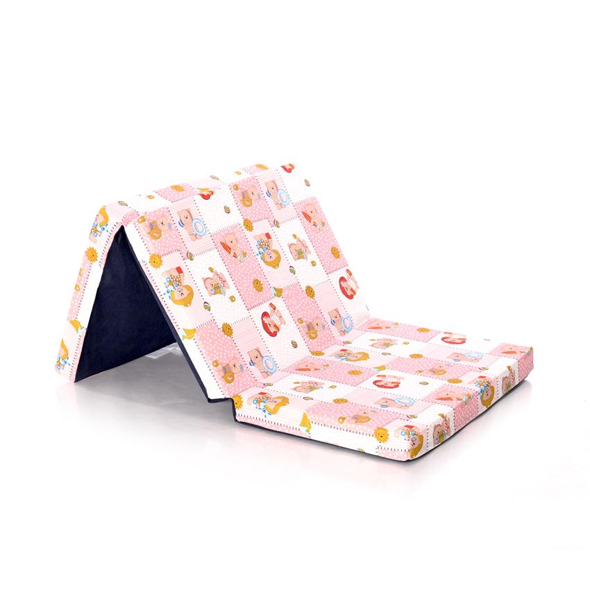 Saltele paturi copii - Saltea pliabila de voiaj, 60x120x5 cm, spuma elastica, Imprimeuri Colorate, bebelorelli.ro