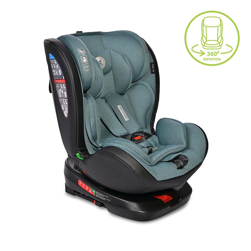 Scaun auto Nebula, i-Size, Isofix, baza rotativa, de la 0 luni pama la 12 ani, 40-150 cm, Arctic Verde
