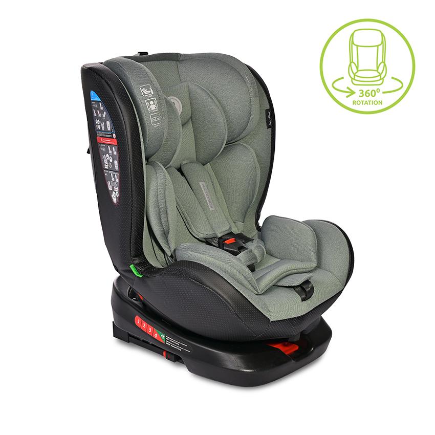 i-Size - Scaun auto Nebula, i-Size, Isofix, baza rotativa, de la 0 luni pama la 12 ani, 40-150 cm, Iceberg Verde, bebelorelli.ro