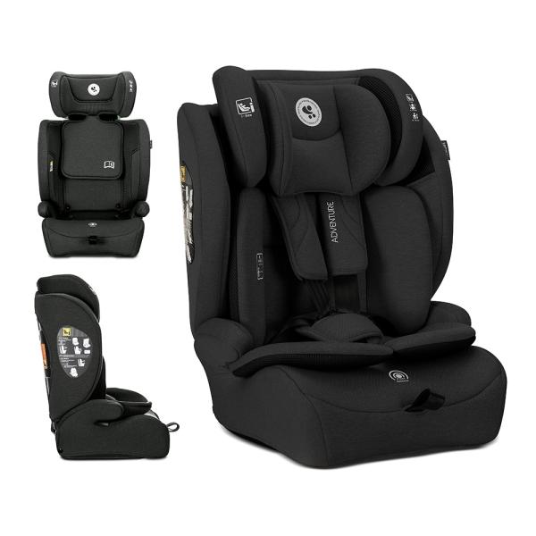 i-Size - Scaun auto pentru copii, Adventure, i-Size, tetiera reglabila, 15 Luni-12 Ani, 76-150 cm, Black, bebelorelli.ro