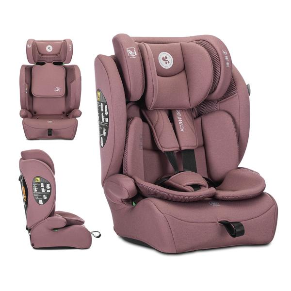 i-Size - Scaun auto pentru copii, Adventure, i-Size, tetiera reglabila, 15 Luni-12 Ani, 76-150 cm, Pink, bebelorelli.ro