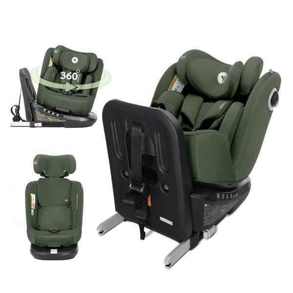 i-Size - Scaun auto pentru copii, Auriga, i-Size, Isofix, anti rebound bar, rotativ 360, SPS, 0 luni-12 ani, 40-150 cm, Green, bebelorelli.ro