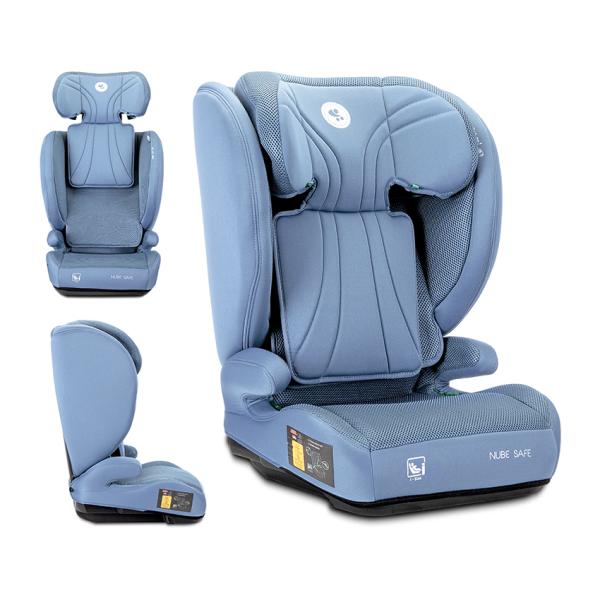 i-Size - Scaun auto pentru copii, Nube Safe, protectie laterala EPS, tetiera reglabila, husa respirabila, 3-12 ani, 100-150 cm, Blue, bebelorelli.ro