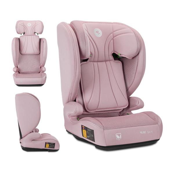 i-Size - Scaun auto pentru copii, Nube Safe, protectie laterala EPS, tetiera reglabila, husa respirabila, 3-12 ani, 100-150 cm, Rose, bebelorelli.ro