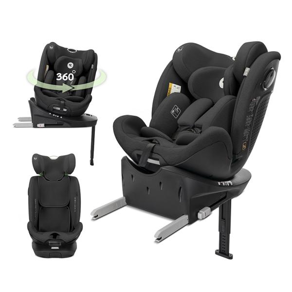 i-Size - Scaun auto pentru copii, Perseus, i-Size, Isofix, baza rotativa, picior de sprijin, EPS Memory, panou de ventilatie, SPS,  0 luni-12 ani, 40-150 cm, Black, bebelorelli.ro