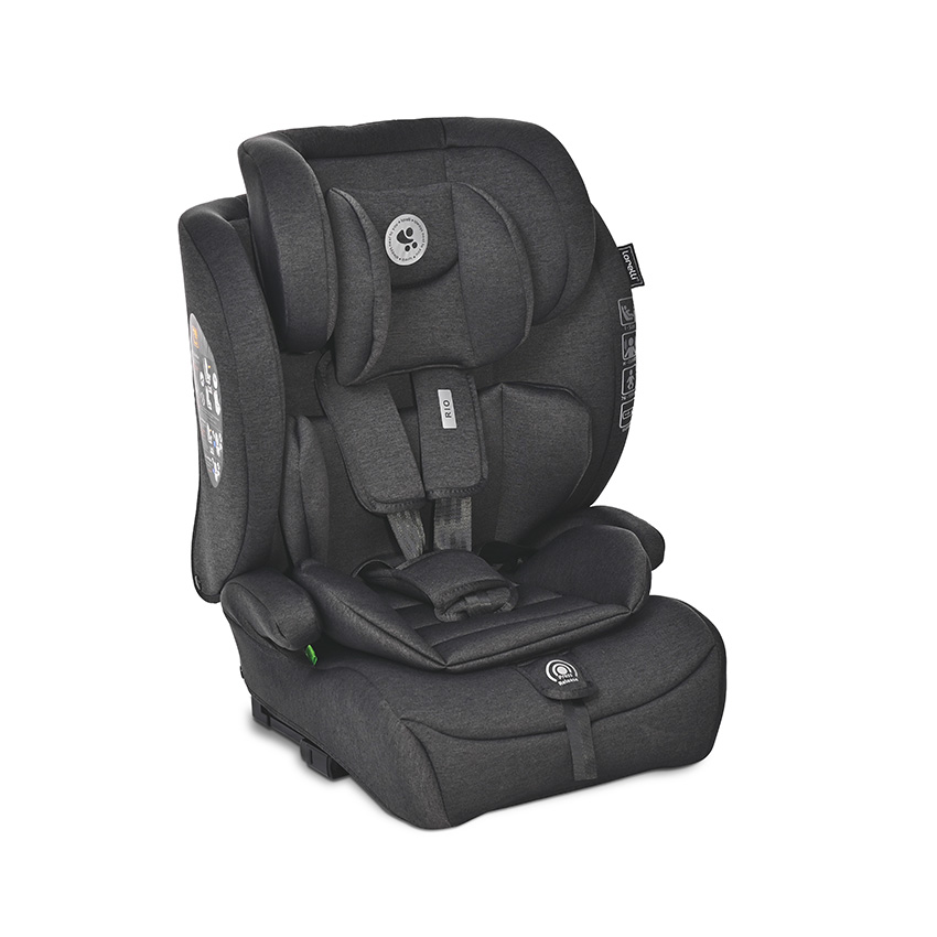 i-Size - Scaun auto pentru copii Rio, i-Size, Isofix, 76-150 cm, 15 Luni-12 Ani, Black, bebelorelli.ro