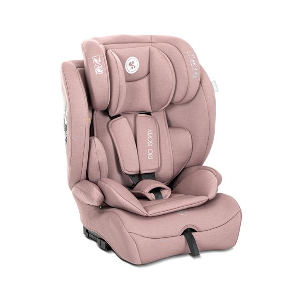 i-Size - Scaun auto pentru copii, Rio, Isofix, 76-150 cm, 15 Luni-12 Ani, tetiera reglabila prin mecanism, Pink, bebelorelli.ro