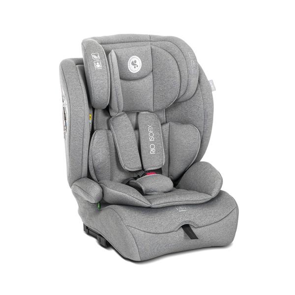 i-Size - Scaun auto pentru copii, Rio, Isofix, 76-150 cm, 15 Luni-12 Ani, tetiera reglabila prin mecanism, Grey, bebelorelli.ro