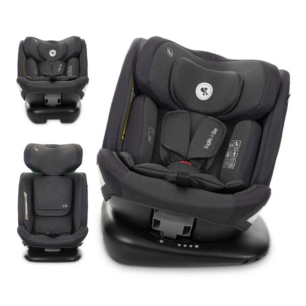 i-Size - Scaun auto pentru copii, Sagitta, i-Size, rotativ 360, protectie laterala SPS, spatar reglabil, 0-12 ani,  40-150 cm, SPS, Black, bebelorelli.ro