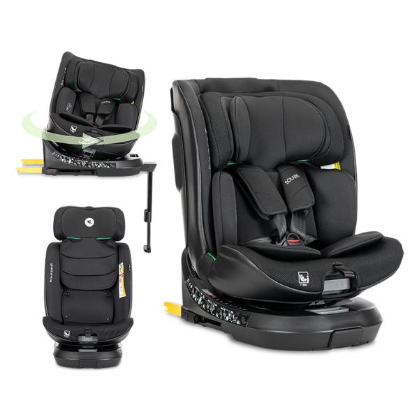 i-Size - Scaun auto pentru copii, Solaris, i-Size, Isofix, picior de sprijin, rotativ 360, 40-150 cm, 0 luni-12 ani, Black, bebelorelli.ro