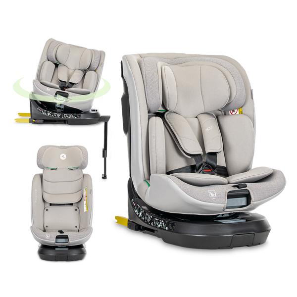i-Size - Scaun auto pentru copii, Solaris, i-Size, Isofix, picior de sprijin, rotativ 360, 40-150 cm, 0 luni-12 ani, Grey, bebelorelli.ro