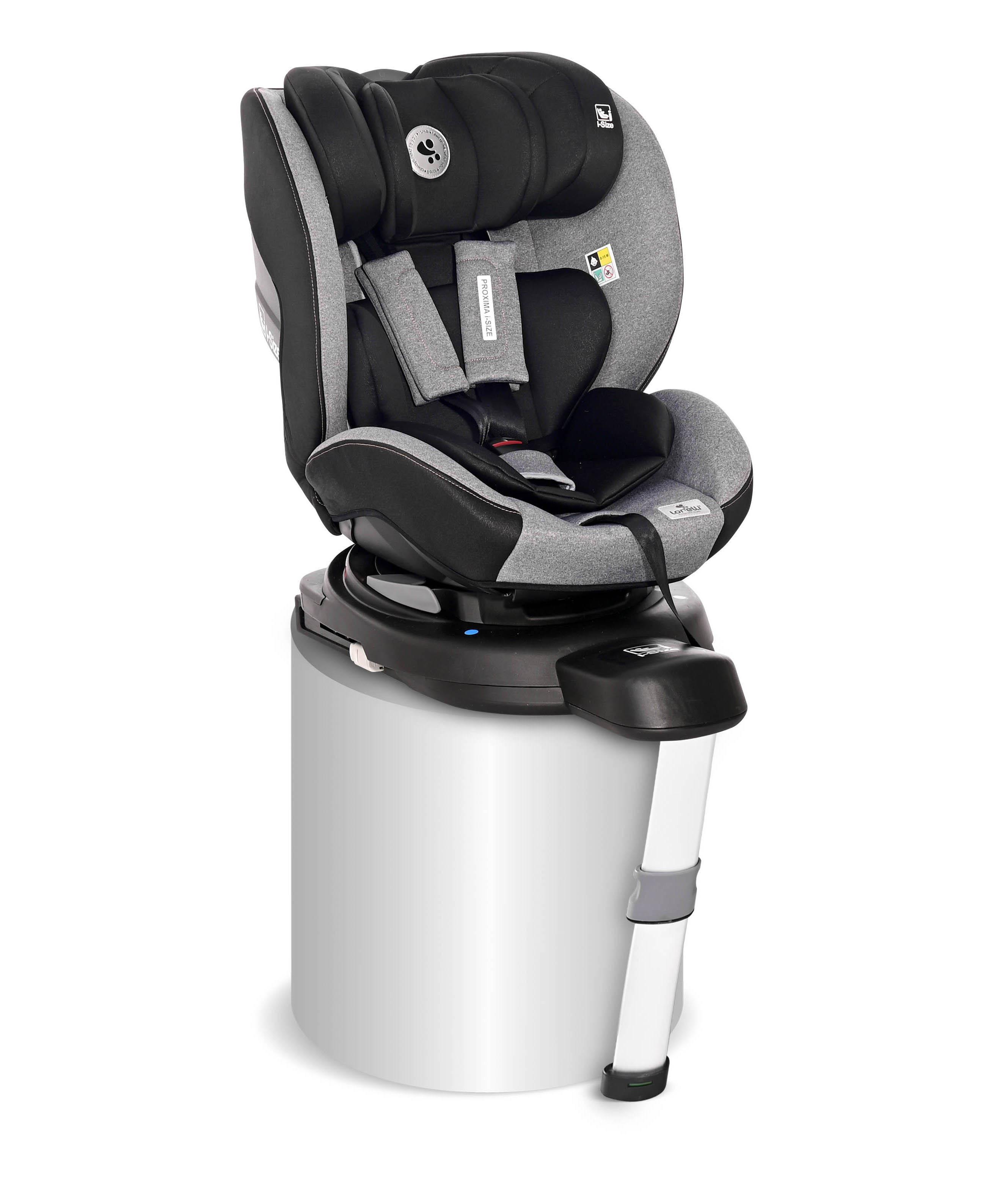 i-Size - Scaun auto, Proxima, I-Size, Isofix, rotativ, 40-105 cm, Grey & Black, bebelorelli.ro