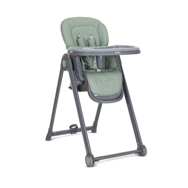 Scaune de Masa - Scaun de masa, Party, reglabil, cadru usor din aluminiu, 6 luni+, Green Leather, bebelorelli.ro