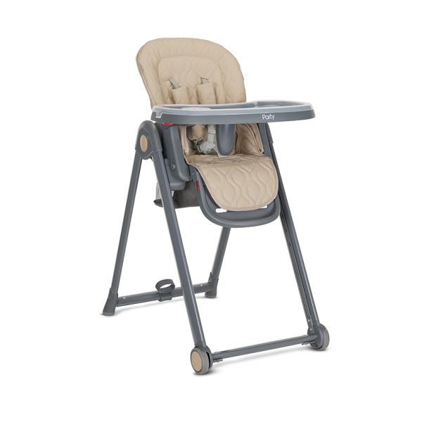 Scaune de Masa - Scaun de masa, Party, reglabil, cadru usor din aluminiu, 6 luni+, Beige Leather, bebelorelli.ro