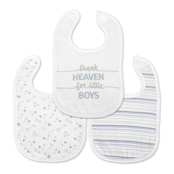 Set 3 bavete bumbac pentru nou-nascut, inchidere cu velcro, potrivit pentru hranire si in perioada eruptiei dentare, 0 luni+,