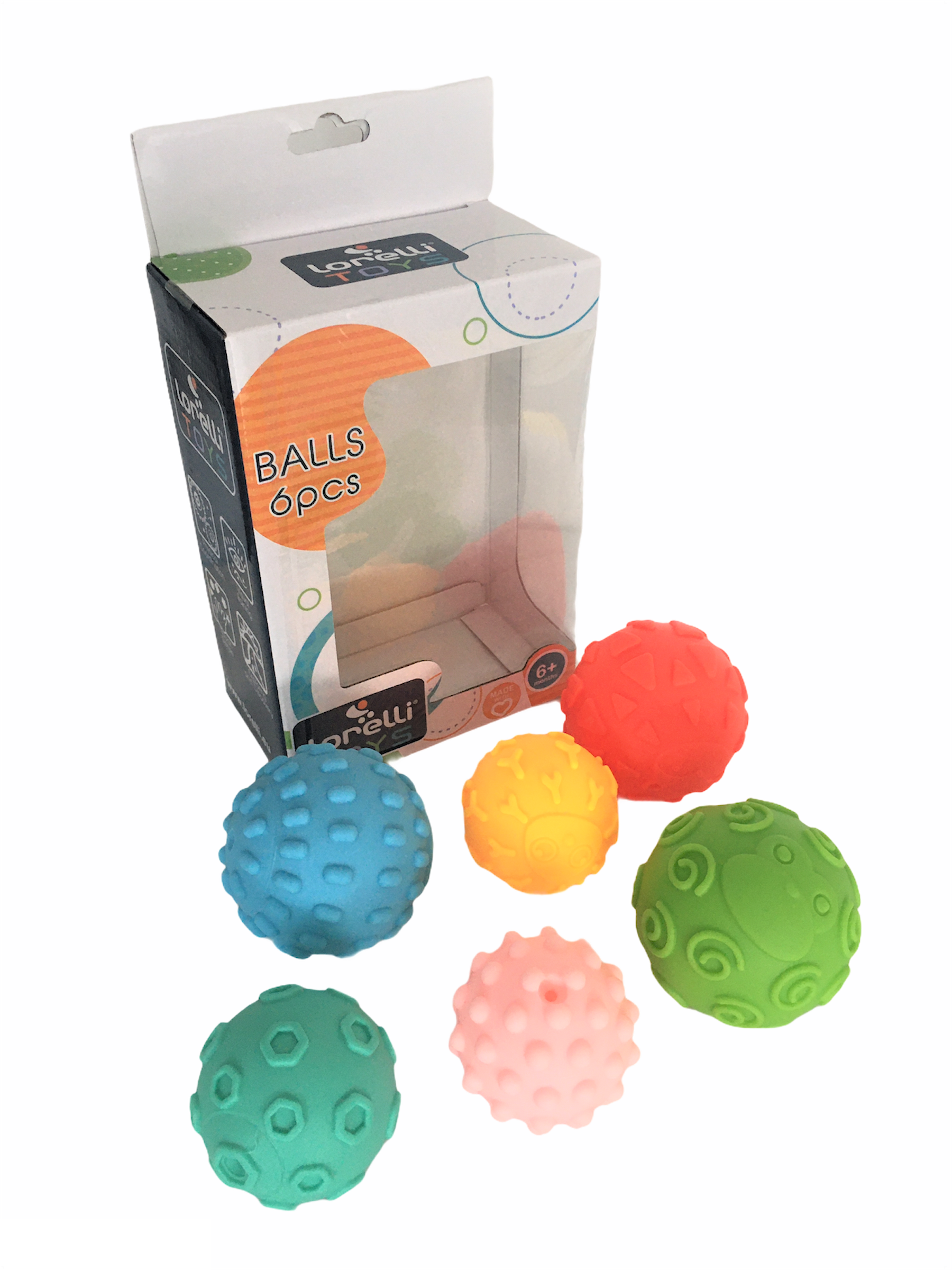 Set 6 mingi senzoriale penru bebelusi, 6 luni+, multicolor LORELLI