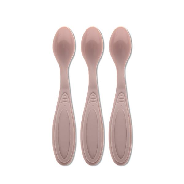 Articole hranire copii - Set de 3 lingurite, margine rotunjita, 6 luni+, My Friend, Mellow Rose, bebelorelli.ro