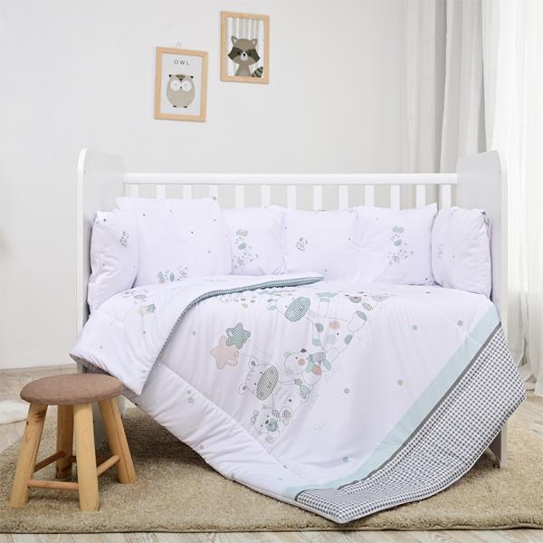 Set lenjerie 7 piese, lorelli, lily, bumbac ranforce, pentru paturi 60 x120 cm, giraffe LORELLI