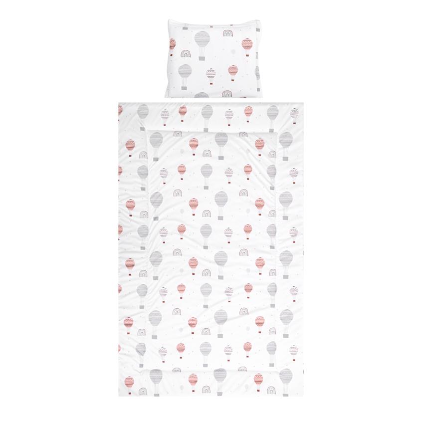 Set lenjerie pat 3 piese, bumbac ranforce, Cosy, Baloons Grey