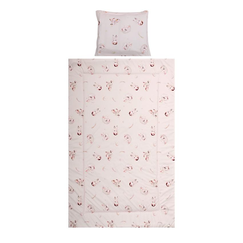 Lenjerii patuturi copii - Set lenjerie pat 3 piese, bumbac ranforce, Cosy, Bunnies Beige, bebelorelli.ro