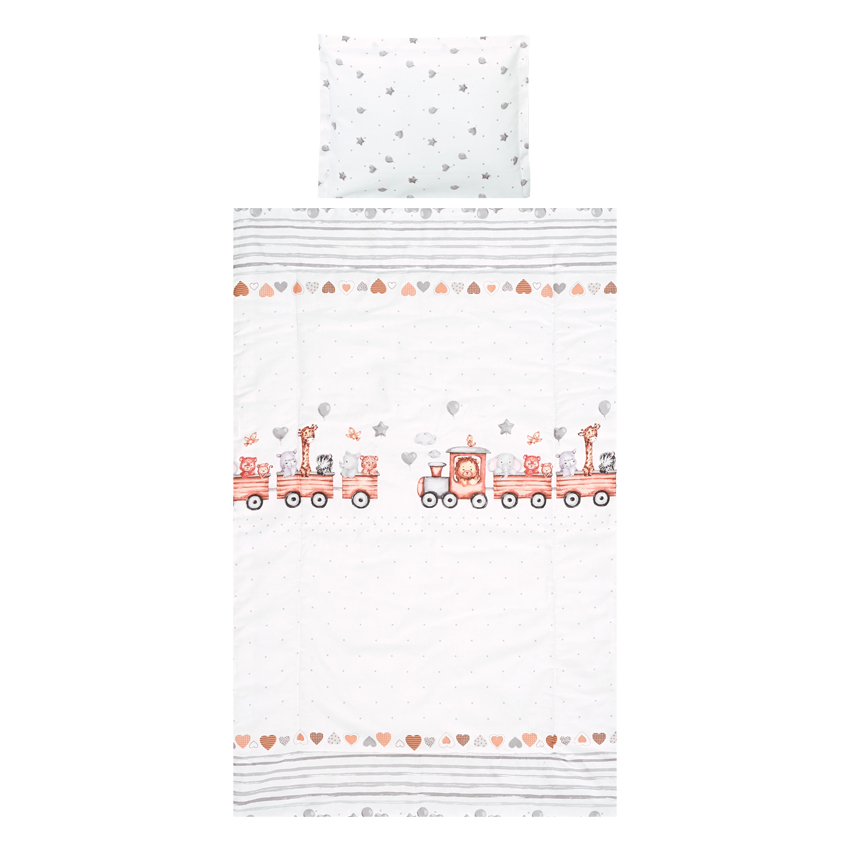 Set lenjerie pat 3 piese, bumbac ranforce, cosy, grey train LORELLI