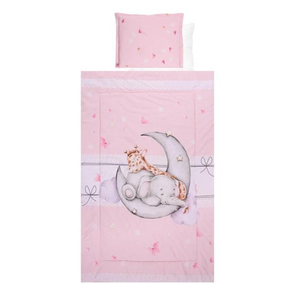 Lichidare de Stoc - Set lenjerie pat 4 piese, bumbac ranforce, Butterflies Pink, bebelorelli.ro
