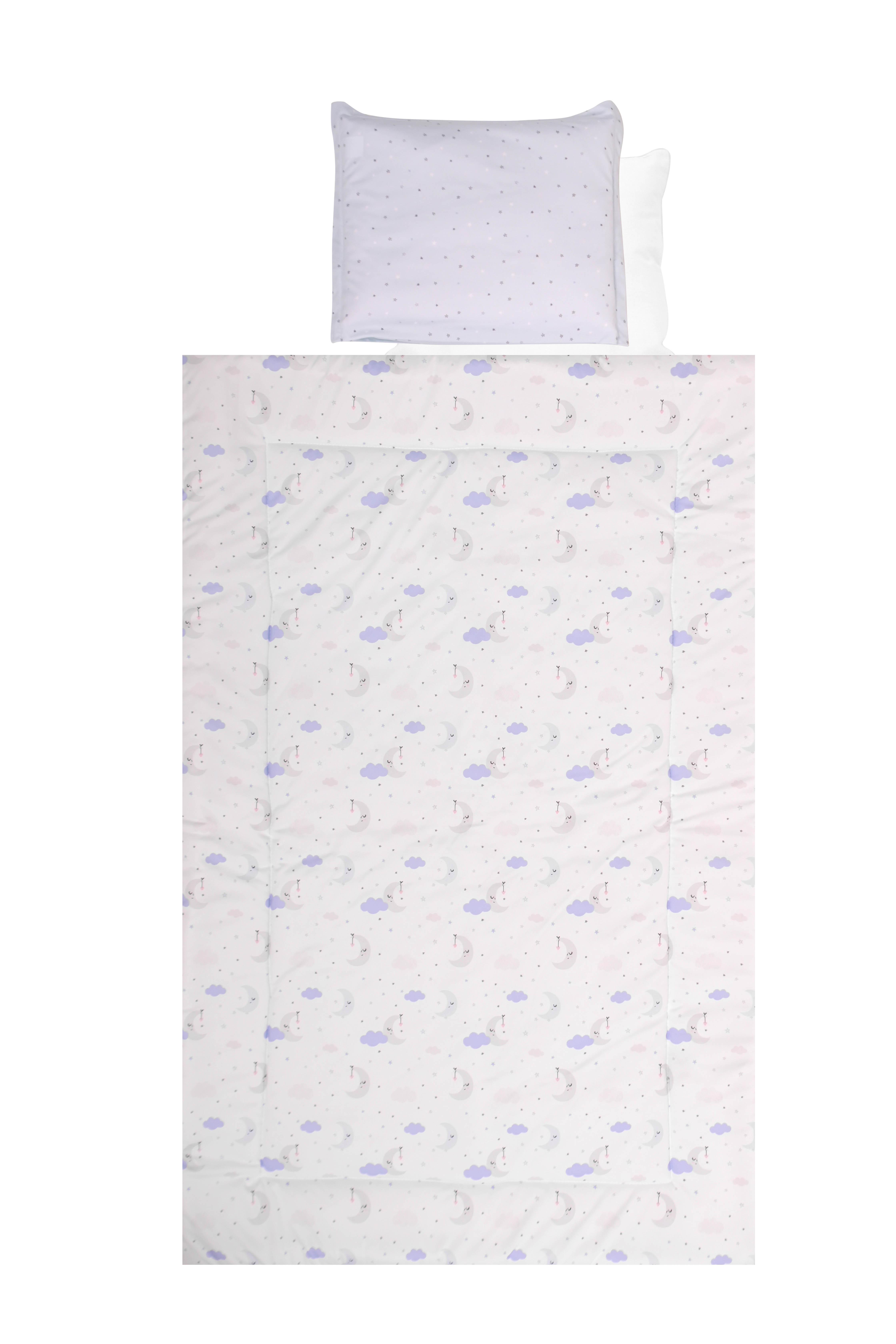 Set lenjerie pat 4 piese, bumbac ranforce, blue moon & stars LORELLI