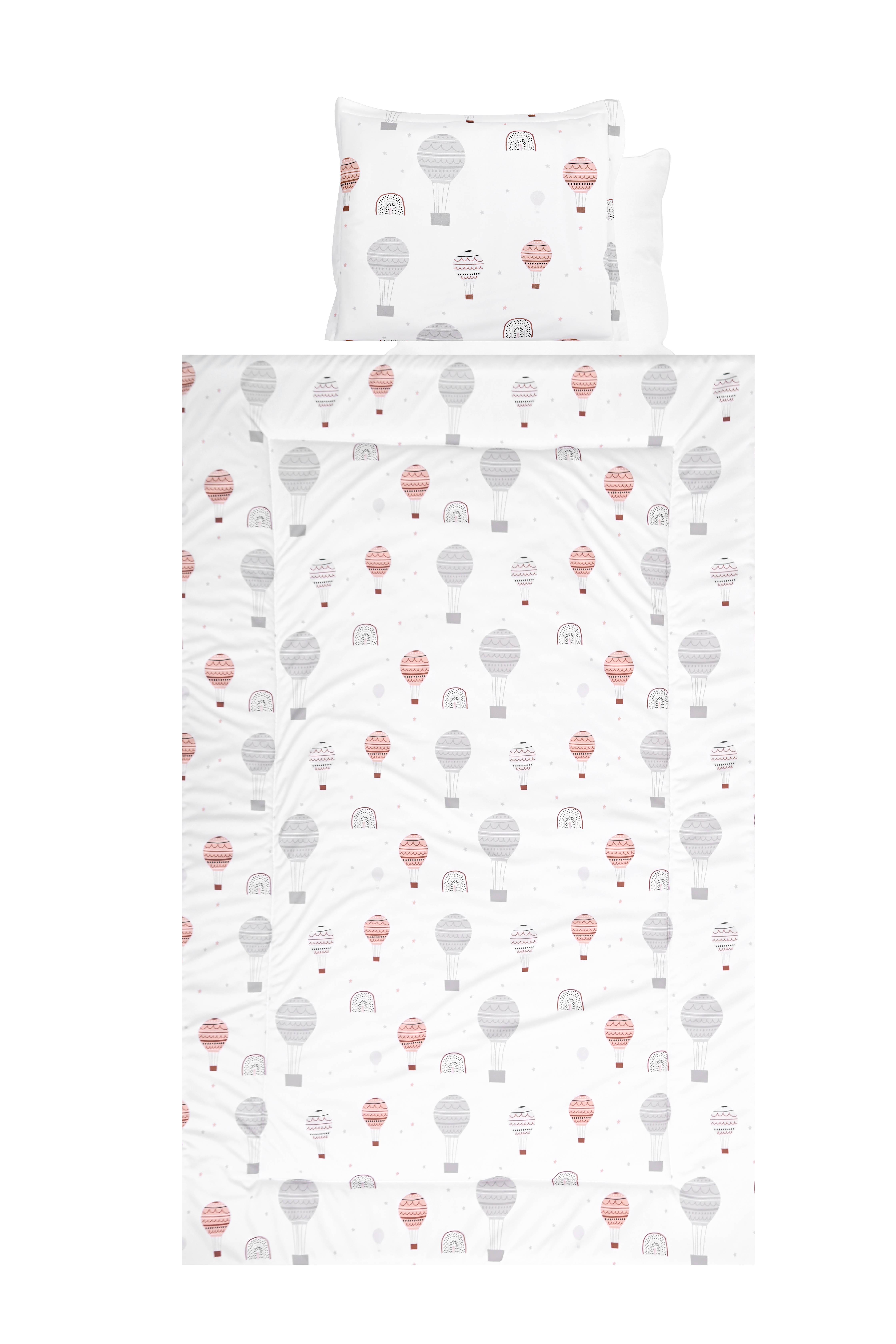 Lenjerii patuturi copii - Set lenjerie pat 4 piese, bumbac ranforce, Grey Baloons, bebelorelli.ro
