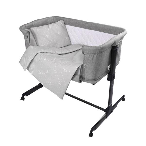 Lenjerii patuturi copii - Set lenjerie pat 5 piese, bumbac ranforce, Eva, Little Bear Grey, bebelorelli.ro