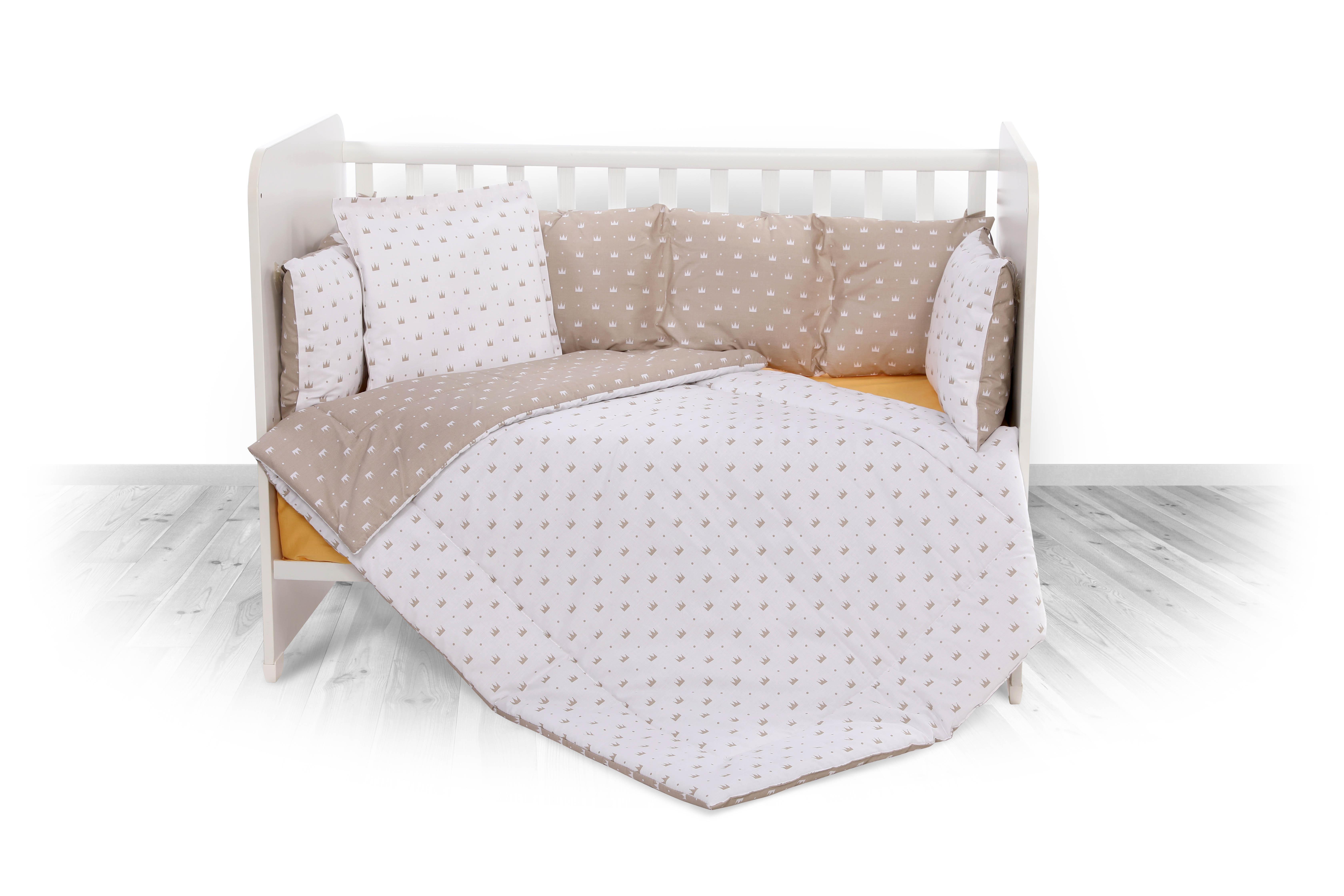 Set lenjerie pat 7 piese, lily, bumbac ranforce, crowns latte LORELLI