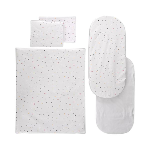 Accesorii carucioare - Set lenjerie pentru carucior, cu protectie impermeabila, 6 piese, Happy Friends Mint, bebelorelli.ro
