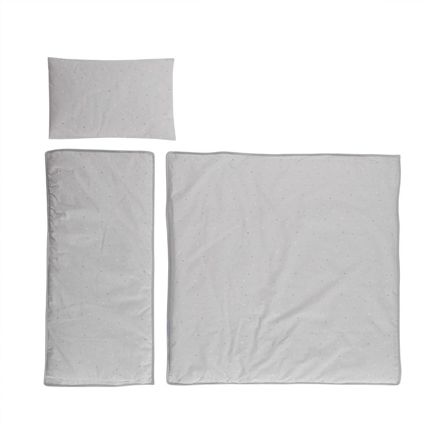 Accesorii carucioare - Set lenjerie pentru carucior, de iarna, bumbac ranforce, 4 piese, Grey Sky, bebelorelli.ro