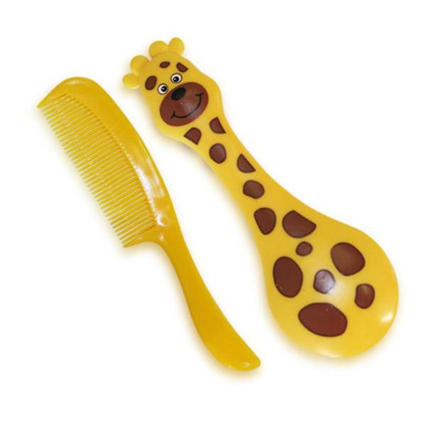 Lichidare de Stoc - Set perie si pieptan, 0 luni+, Galben Giraffe, bebelorelli.ro