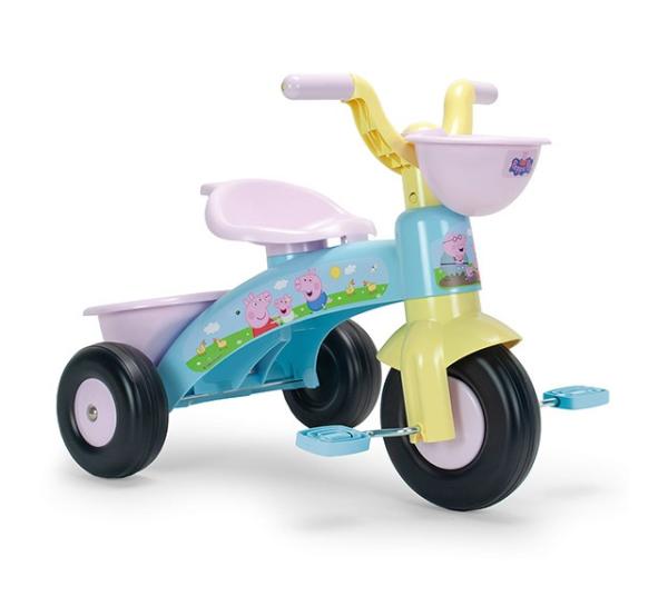 Triciclete - Tricicleta cu pedale pentru copii, Injusa, Peppa Pig, 62 x 42 x 46 cm, max. 25 kg, 1-3 ani, bebelorelli.ro