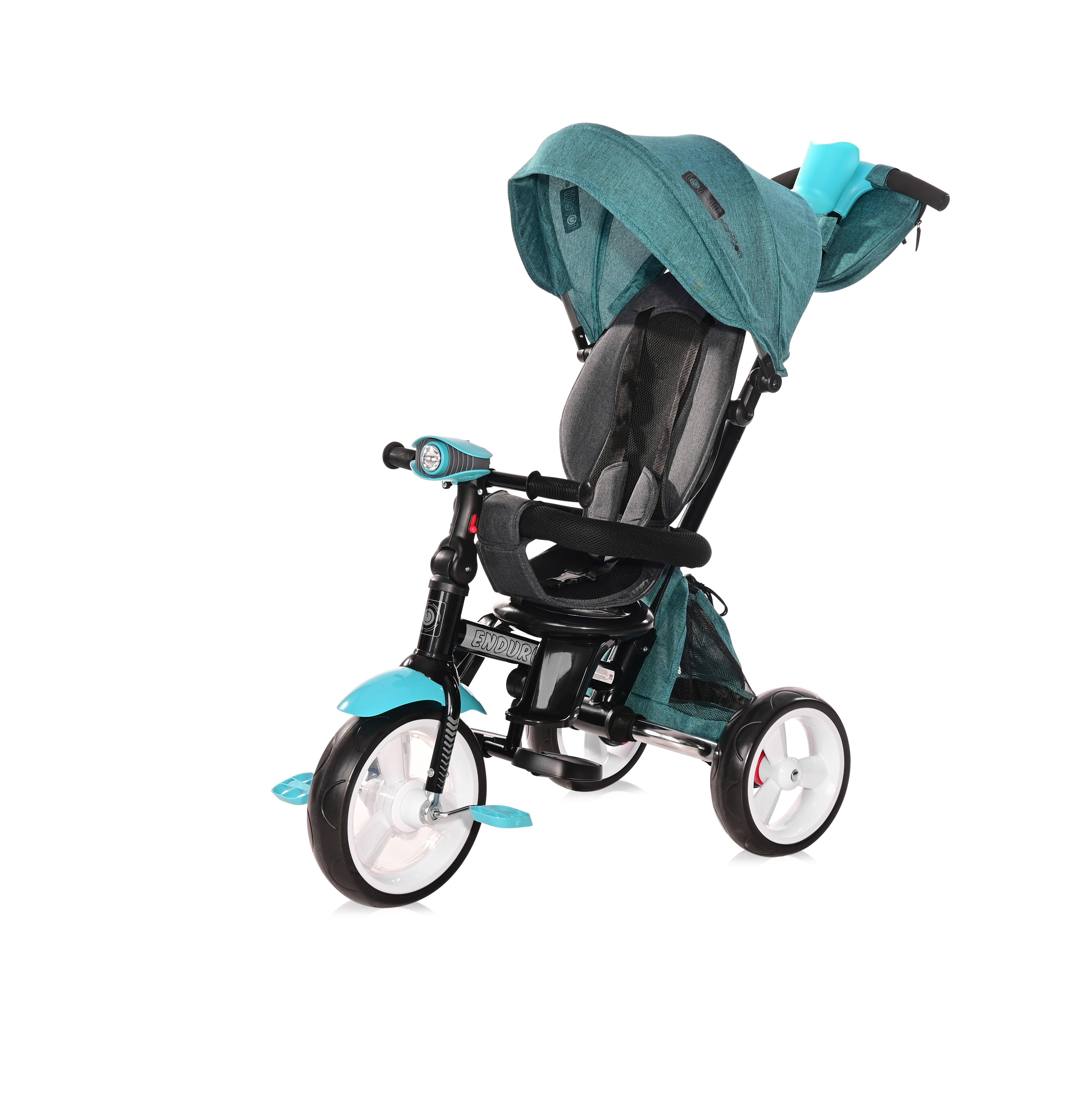 Triciclete - Tricicleta multifunctionala 4in1, Enduro, scaun rotativ, Green Luxe, bebelorelli.ro