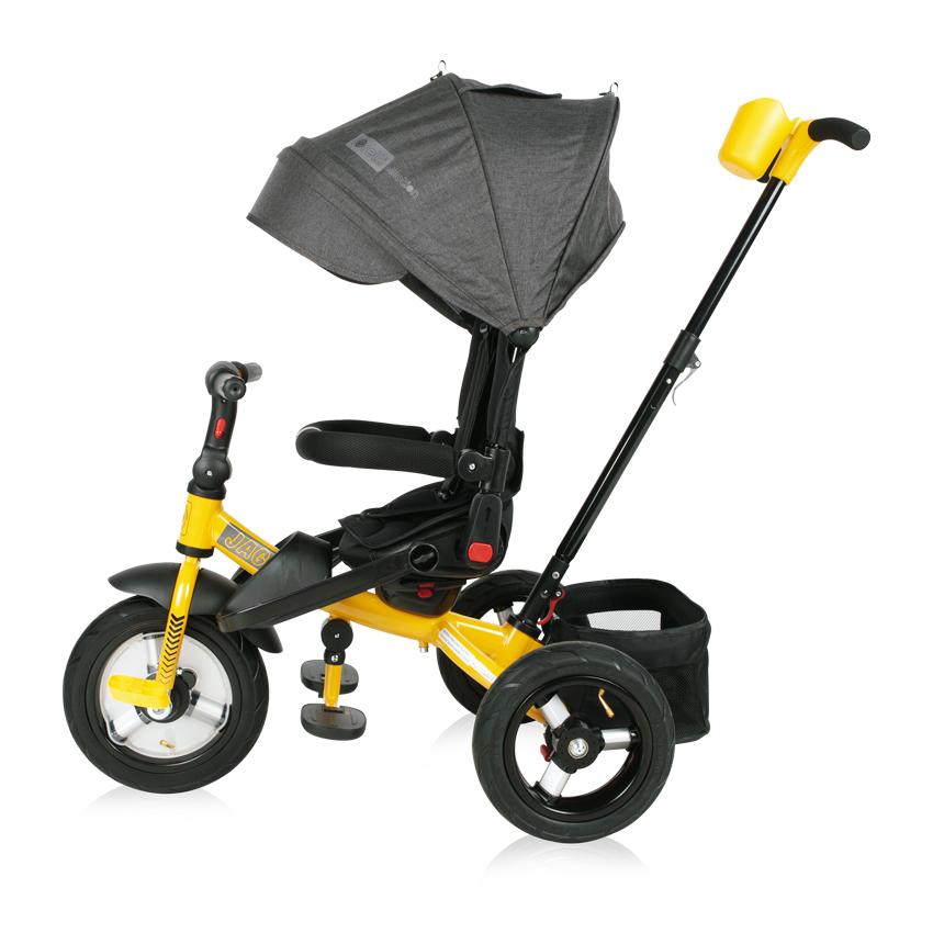 Tricicleta multifunctionala 4in1, Jaguar Air, roti mari cu camera, Black  & Yellow LORELLI
