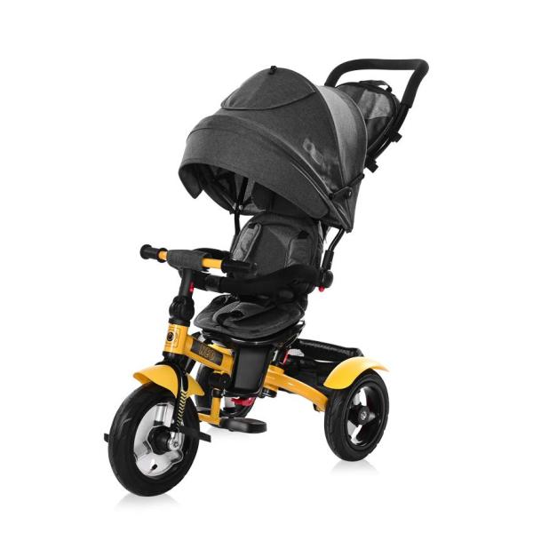 Lichidare de Stoc - Tricicleta multifunctionala 4in1, Neo Air, roti cu camera, Black & Yellow, bebelorelli.ro