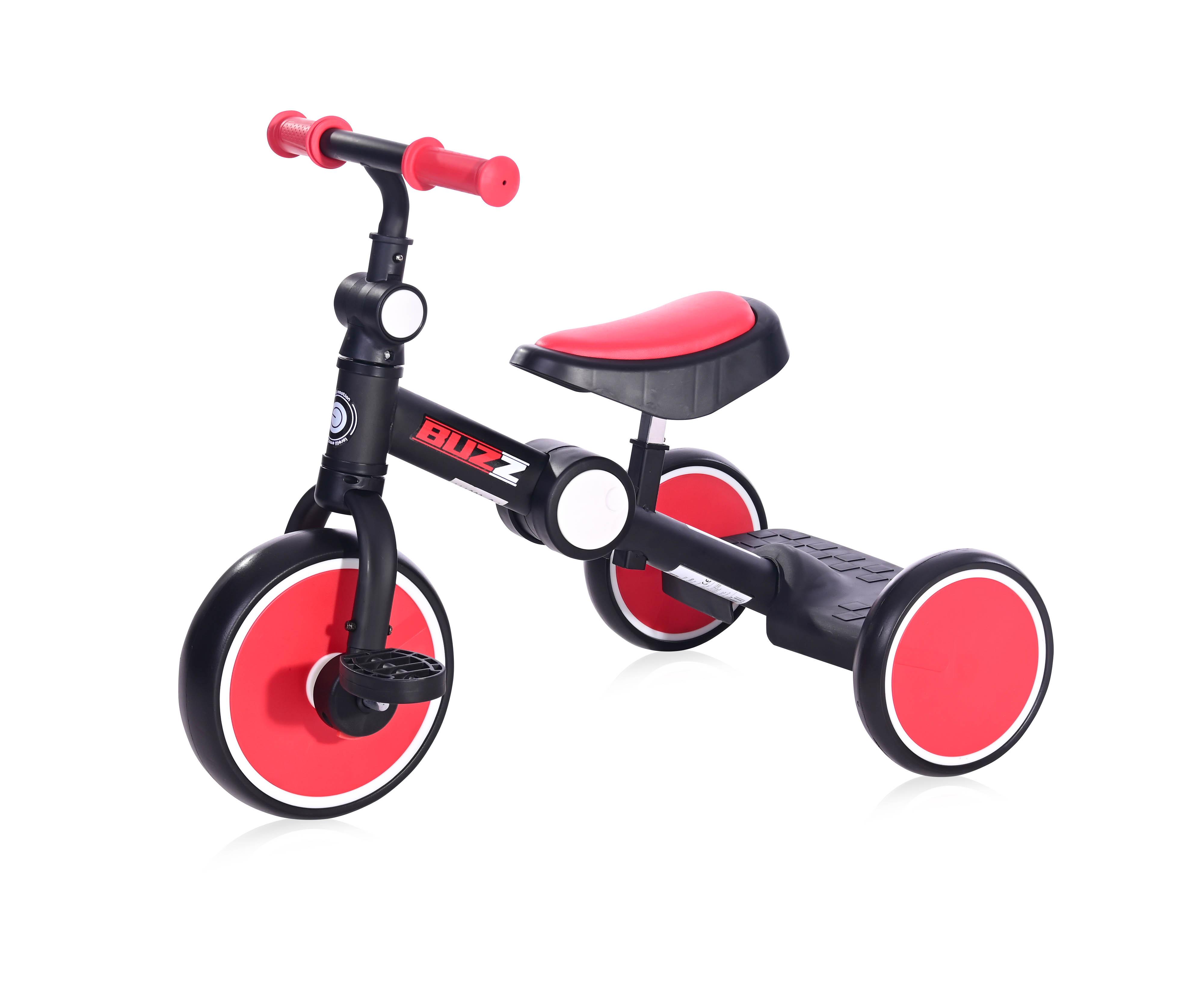 Triciclete - Tricicleta pentru copii, Buzz, complet pliabila, Black & Red, bebelorelli.ro