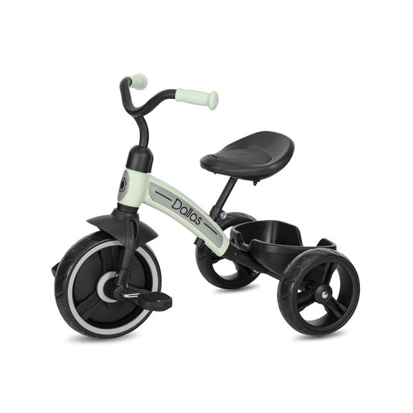 Triciclete - Tricicleta pentru copii, Dallas, sezut reglabil in inaltime, potrivit 2-6 Ani, Mint, bebelorelli.ro