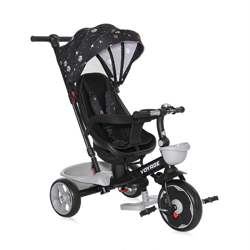 Triciclete - Tricicleta pentru copii, Voyage, cu sezut reversibil, 1-5 Ani, Black Cosmos, bebelorelli.ro