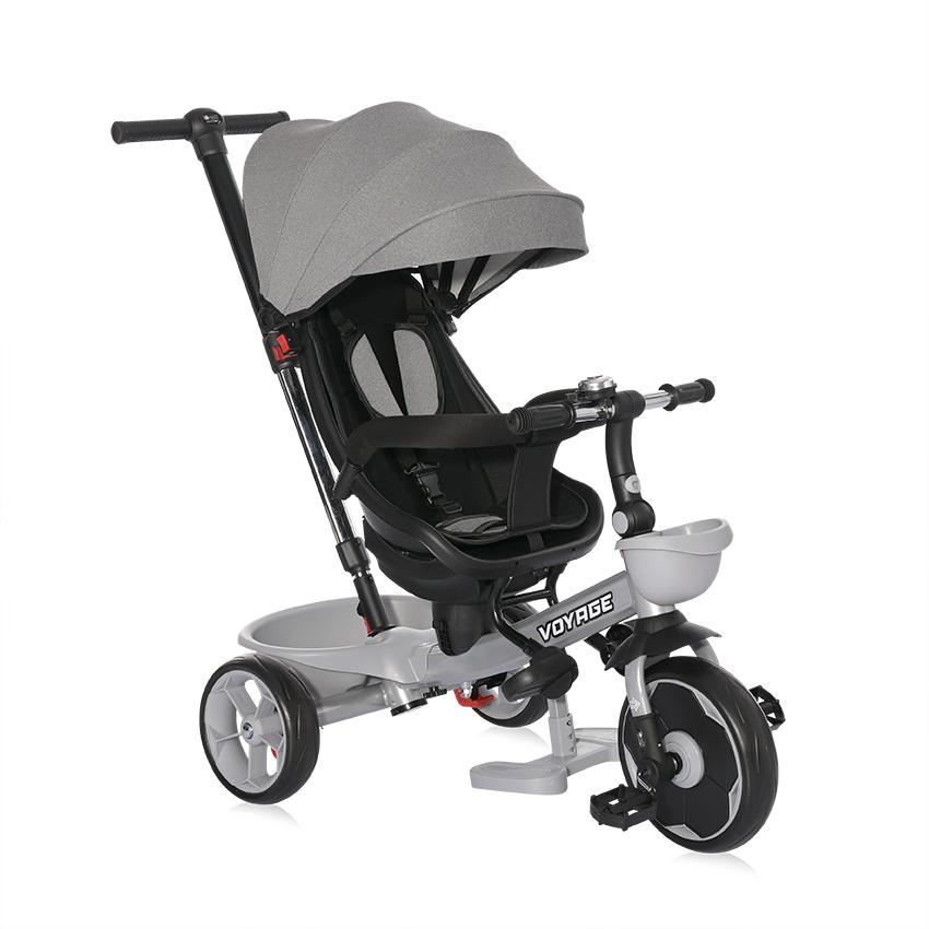 Triciclete - Tricicleta pentru copii, Voyage, cu sezut reversibil, 1-5 Ani, Grey, bebelorelli.ro
