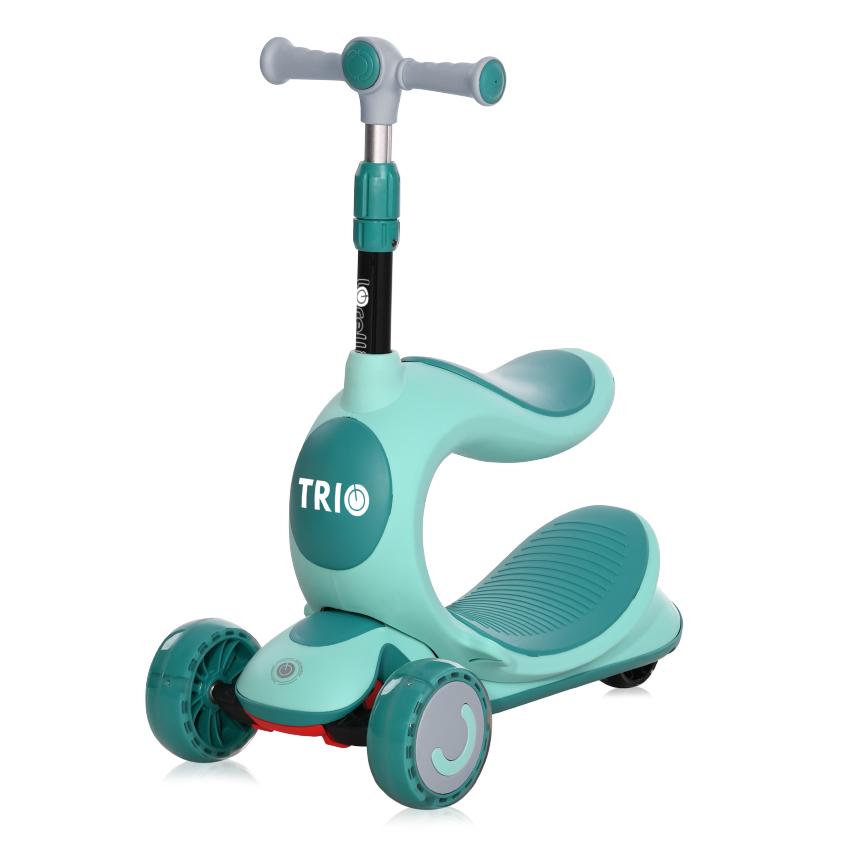 Trotineta pentru copii, trio, 3 ani+, roti cu leduri, blue green LORELLI
