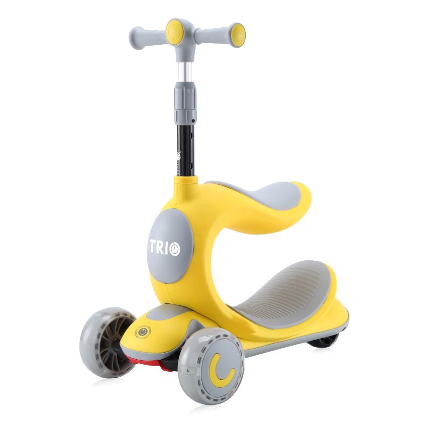 Trotineta pentru copii, trio, 3 ani+, roti cu leduri, yellow LORELLI