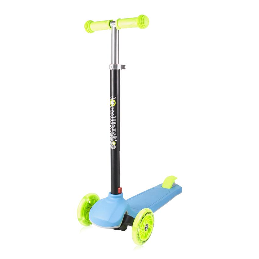 Trotineta pentru copii, yuppee, 3 ani+, roti cu lumini, pliabila, blue & green LORELLI