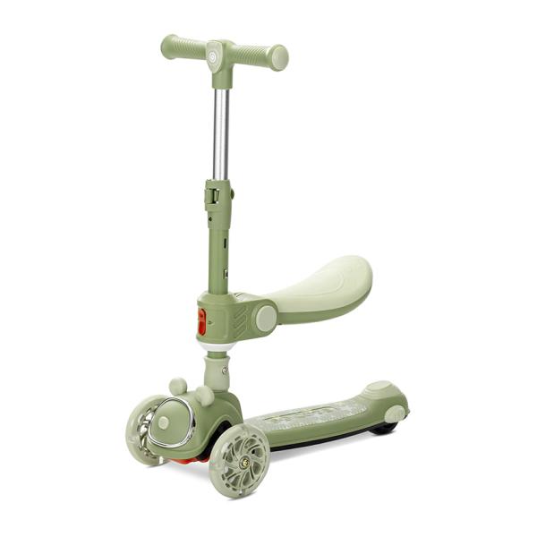 Trotinete - Trotineta pliabila, cu sezut pliabil, Swiftie, pana la 50 kg, Green, bebelorelli.ro