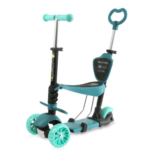 Lichidare de Stoc - Trotineta reglabila pentru coopii, Draxter, sezut cu spatar, maner parental, 3 ani+, Mint Green, bebelorelli.ro