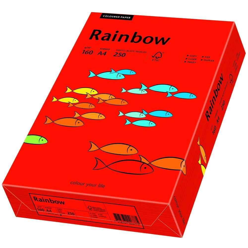 hartie copiator a4 80g/mp 500 coli/top Carton a4 rosu intens, 160g, 250 coli/top, rainbow