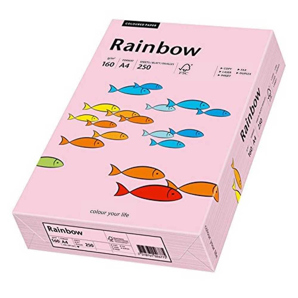 hartie copiator a4 80g/mp 500 coli/top Carton a4 roz pastel, 160g, 250 coli/top, rainbow
